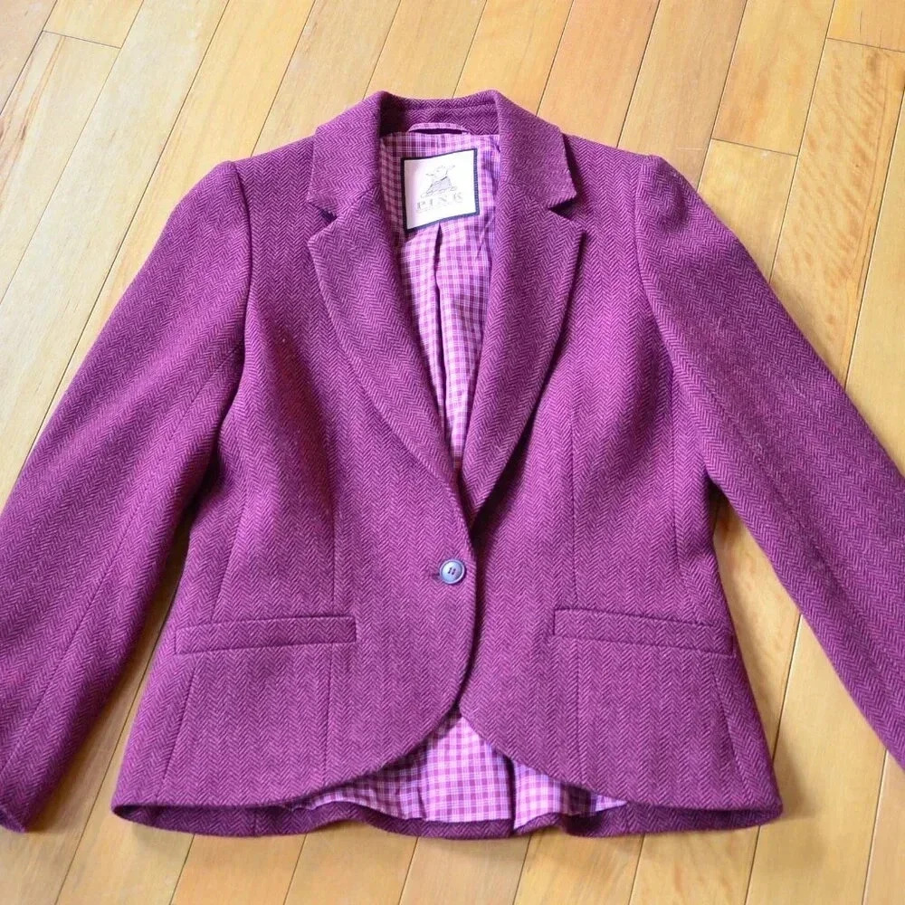 Thomas Pink Purple Wool Blend Blazer Jacket